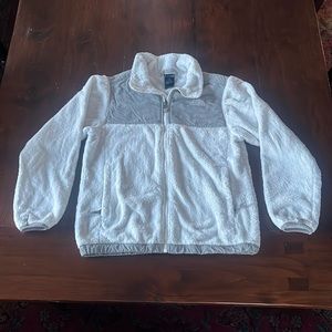 The North Face fleece Coat Girl's Large (14/16) white, pockets, zip up